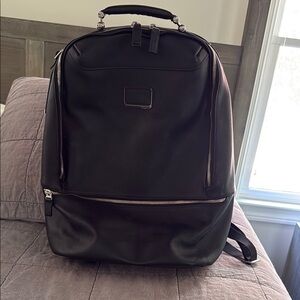 Black Leather Tumi Backpack